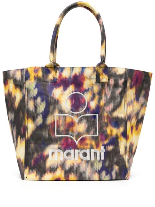 Borsa con logo ricamato in tela di cotone organico Isabel Marant | PM0001FAB1X13MOEBK